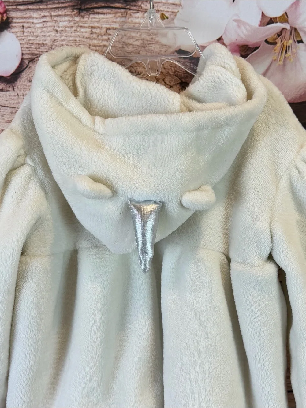 Quiltex Baby Toddler Girls Faux Fur Silver Unicorn Hooded Coat 2Y